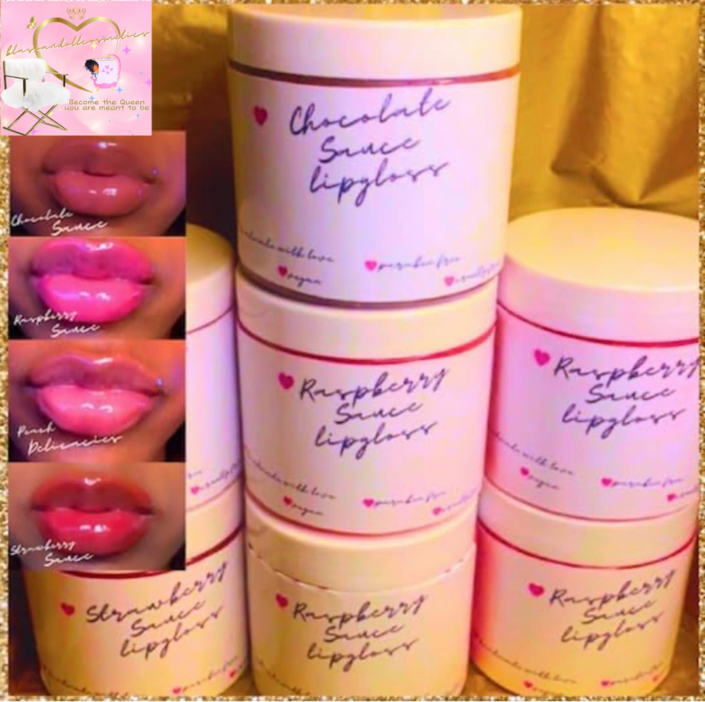 Raspberry sauce lipgloss, premixed lipgloss base,8oz ♡ base de lipgloss teinte coulis de framboise 200ml