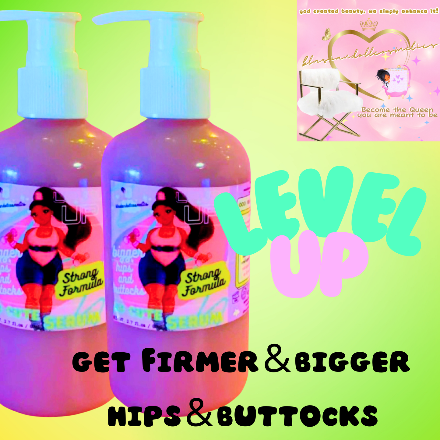 Level up cream for firmer & bigger hips & buttocks 16oz ♡ crème raffermissante formes généreuses 500ml